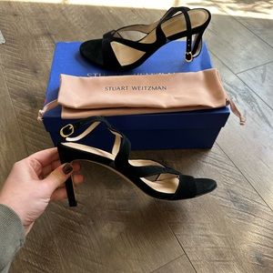 NWB Stuart Weitzman Mariposa 80 Suede Heel Black 37 7